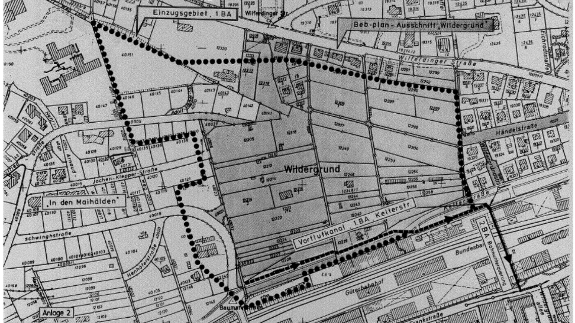 Flurstruktur in Maihälden Wildergrund 1980er Jahre - Dokument der Flurstruktur